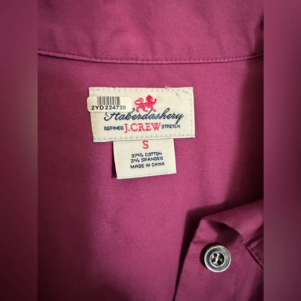 J. Crew Haberdashery Top Women Purple Cotton Long Sleeve Button Up Size Small